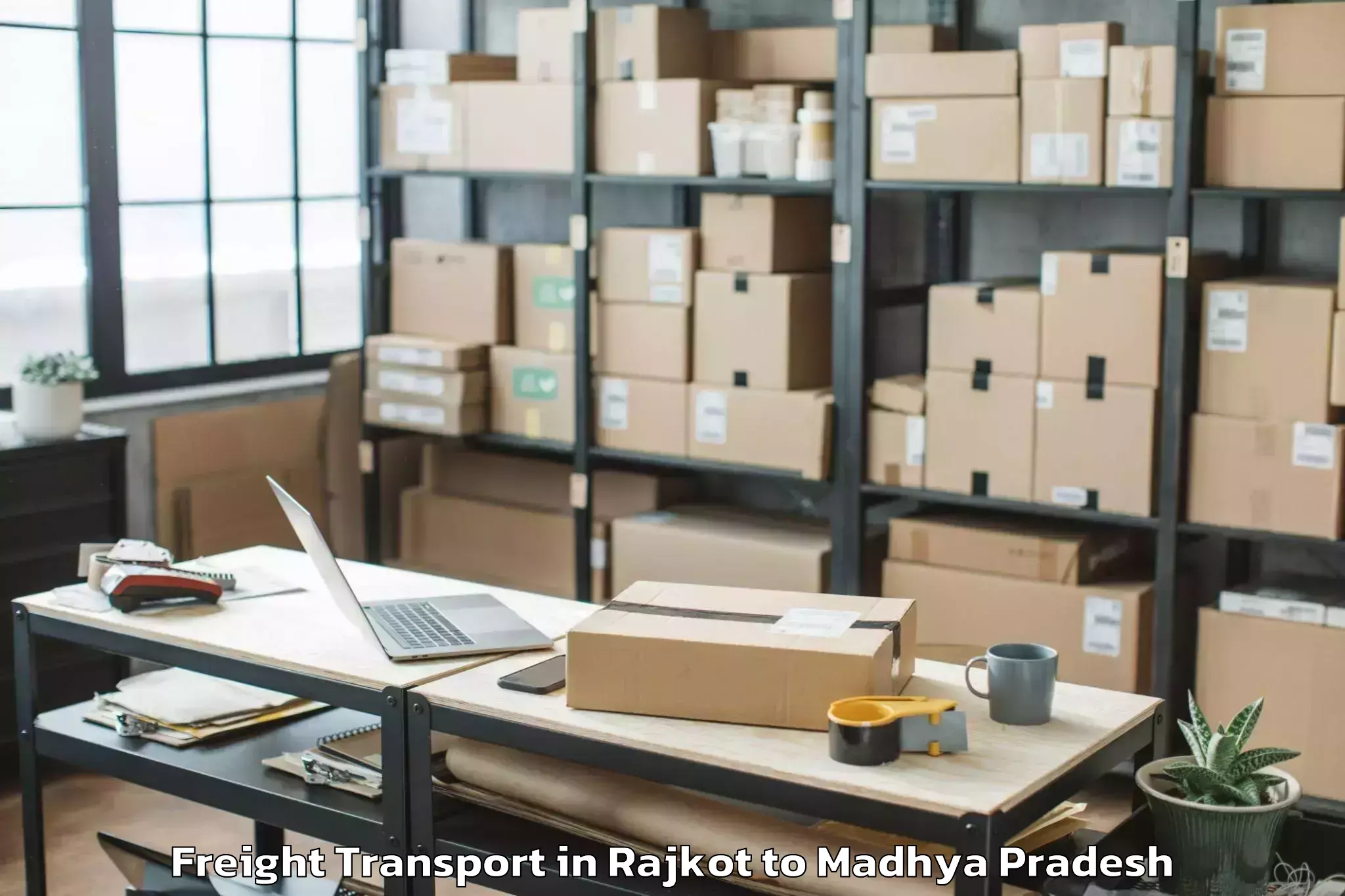 Book Rajkot to Punasa Freight Transport Online